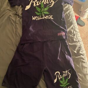 Vibrant Purple and Green Short Sleeve Tee